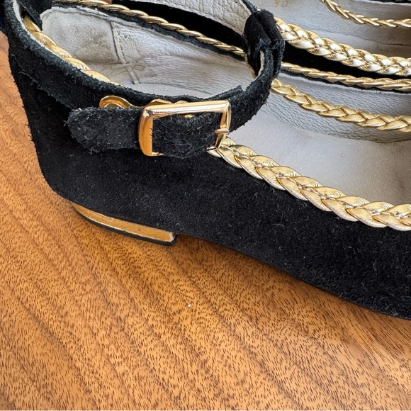 Girl's Empress Noir Suede Bow Mary Jane Dress Flats. Euro Size 30 / US 1… - Picture 3 of 15